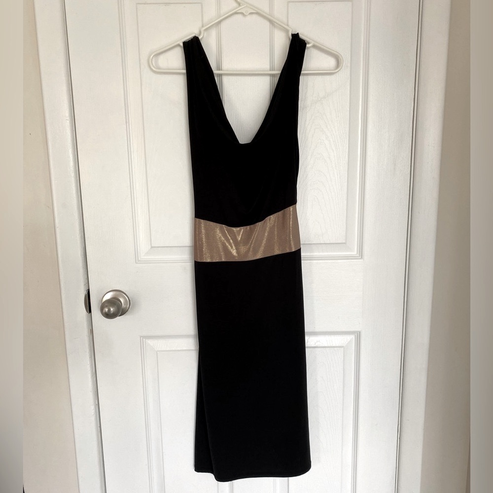 Magenta black and gold cocktail dress size small